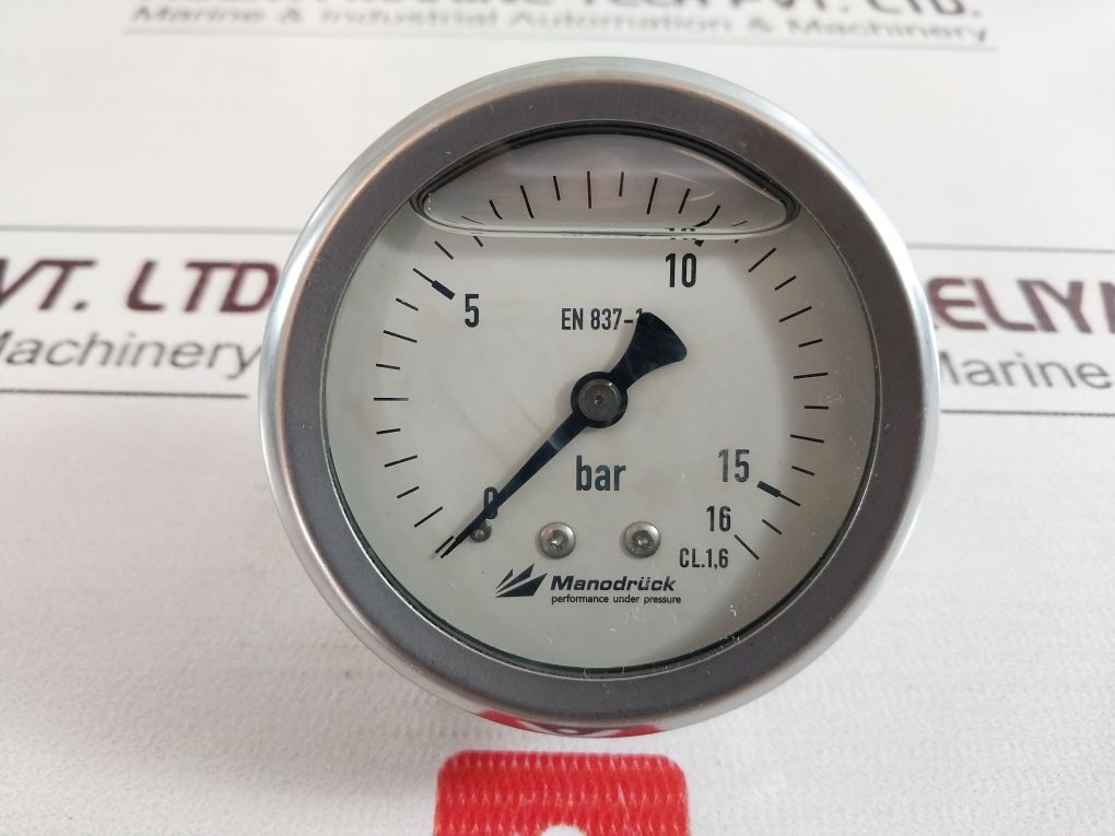 Manodruck En 837-1 Pressure Gauge 0-16 Bar