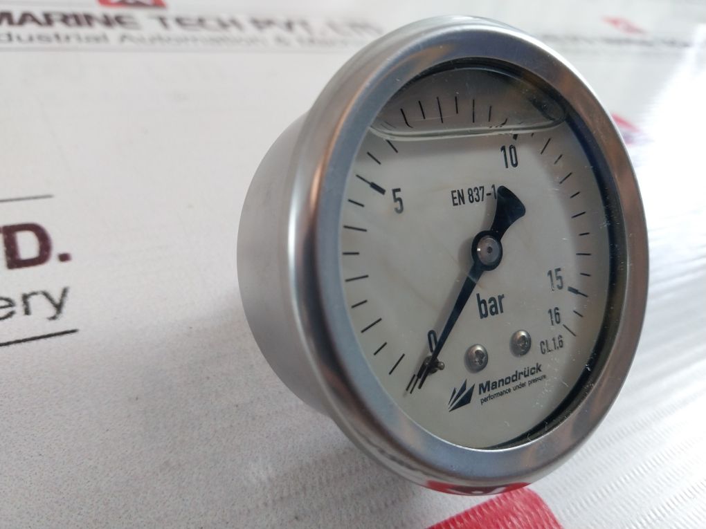 Manodruck En 837-1 Pressure Gauge 0-16 Bar