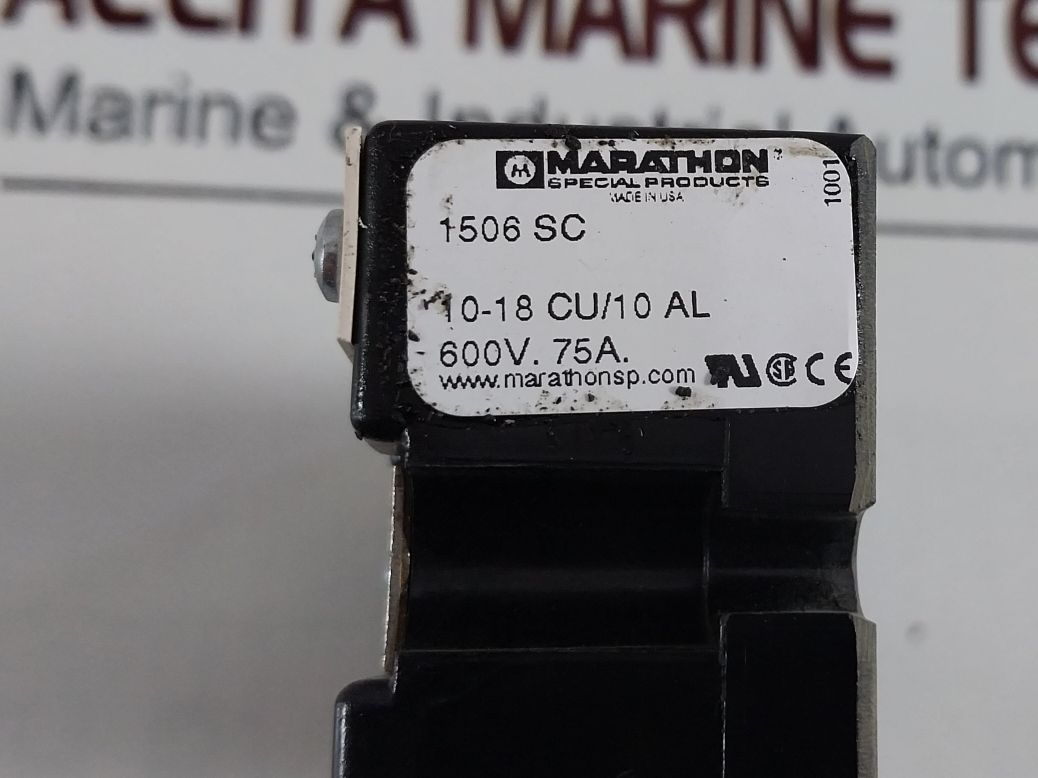 Marathon 1506 Sc Terminal Block 600V. 75A.