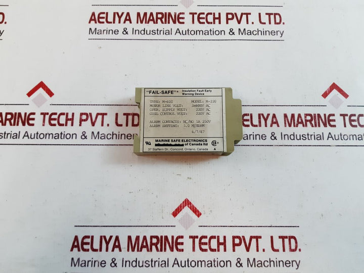 Marine safe electronics m-600 insulation fault relay