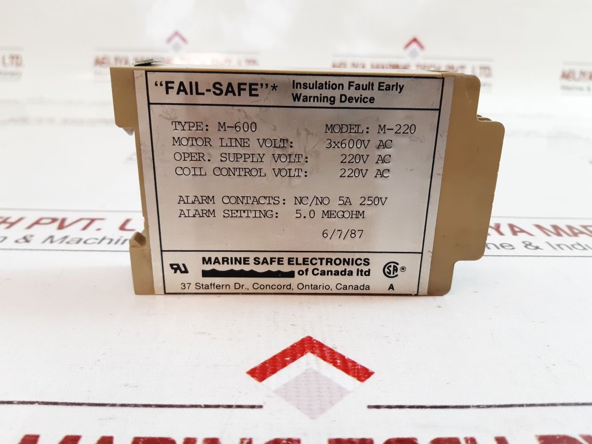 Marine safe electronics m-600 insulation fault relay