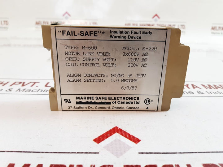 Marine safe electronics m-600 insulation fault relay