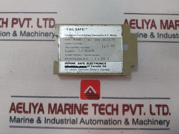 Marine Safe Electronics M-600 Insulation Fault Safety Device