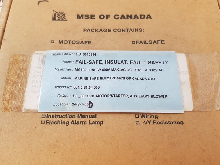 Mse Fail-safe Mgm-600 Insulation Fault Detector