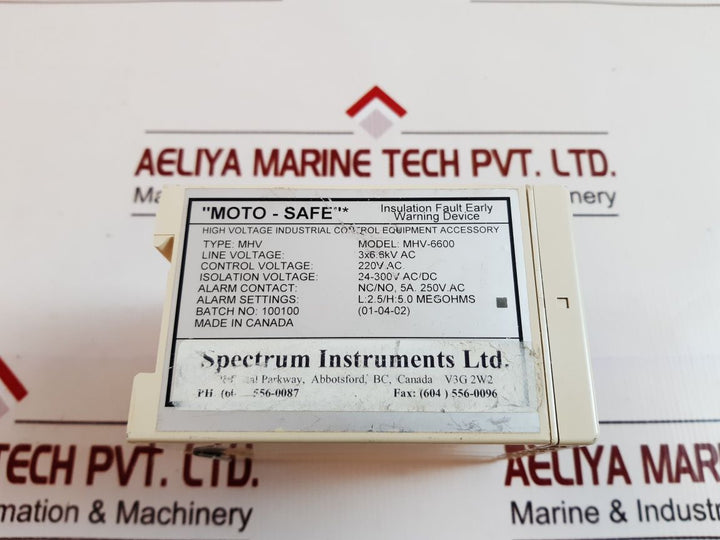 Moto-safe Mhv-6600 Insulation Fault Detector Mhv