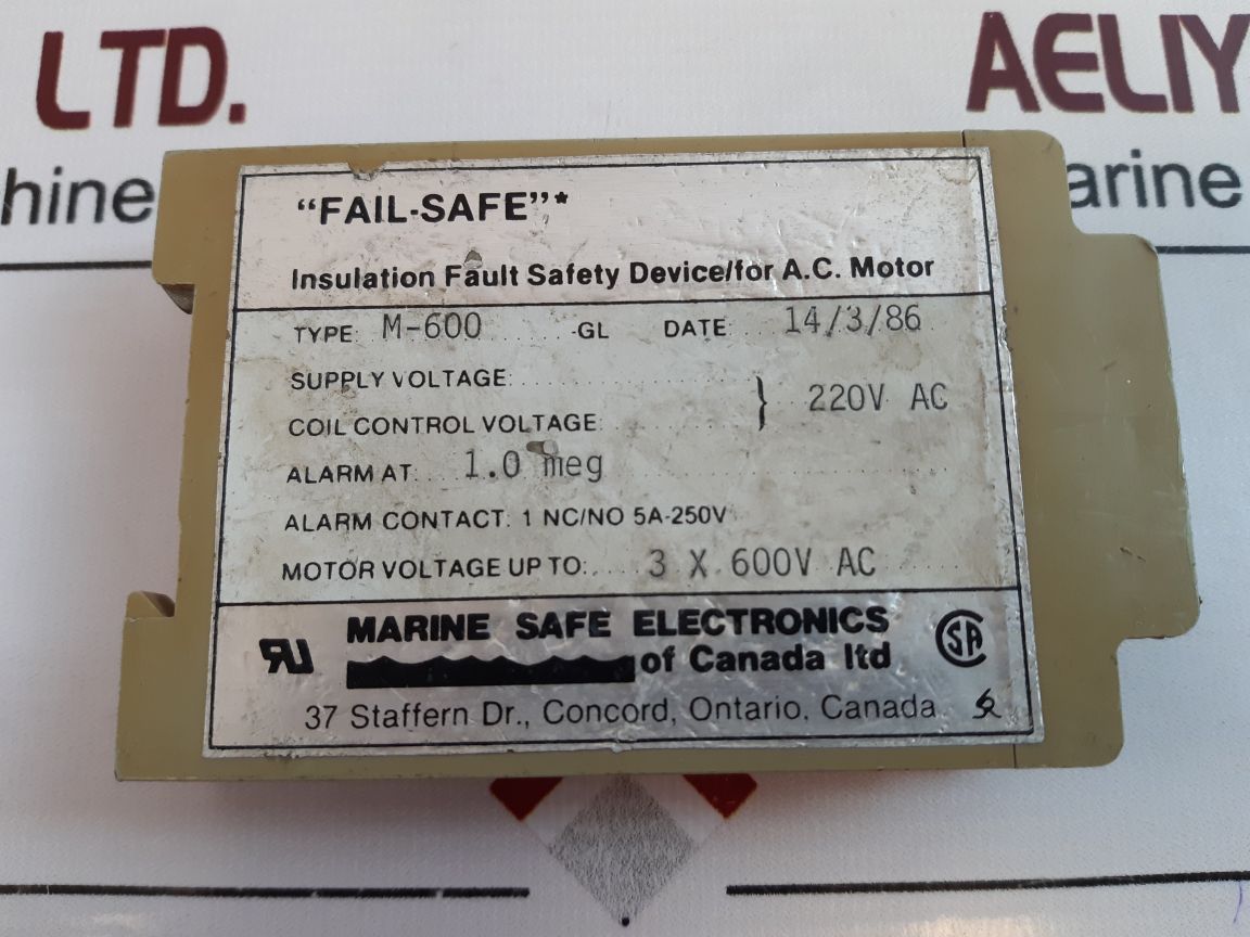 M-600 Marine Safe Electronics M-600 Insulation Fault Relay