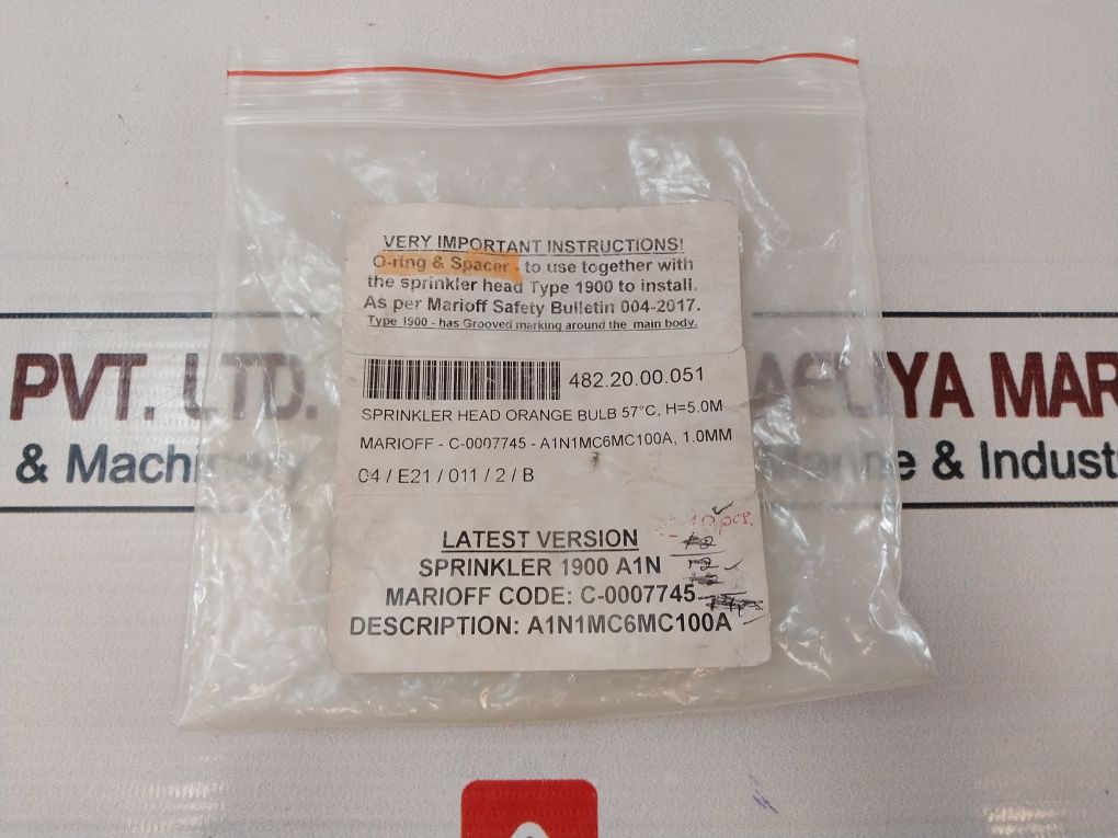 Marioff Hi-fog C-0007745 Sprinkler Head Type 1900