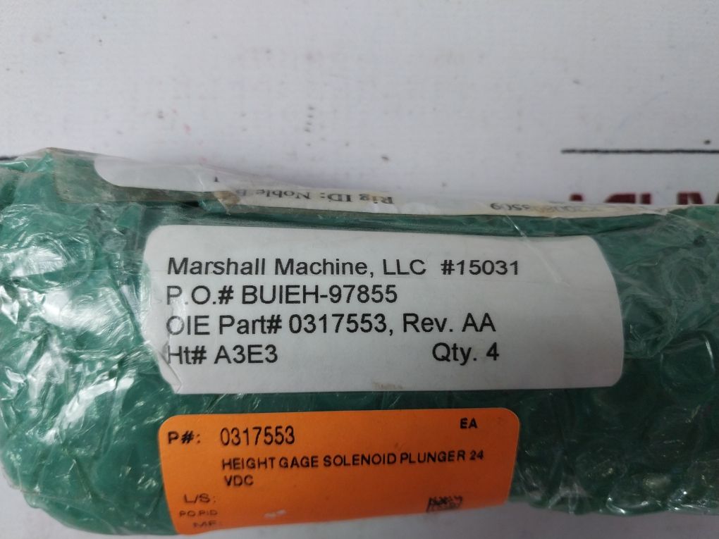 Marshall Machine 0317553-aa Solenoid Plunger Gauge