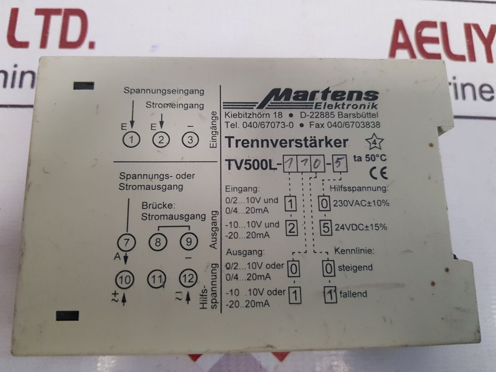Martens Elektronik Tv500L Isolating Amplifier