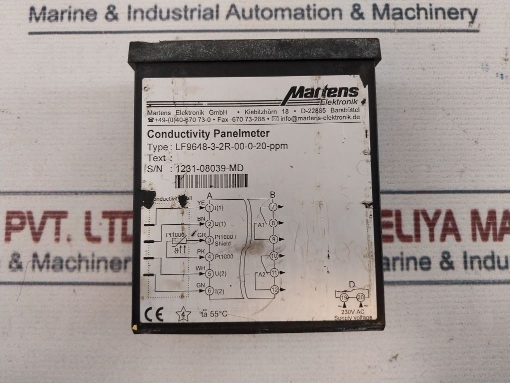 Martens Lf9648-3-2R-00-0-20-ppm Conductivity Panel Meter