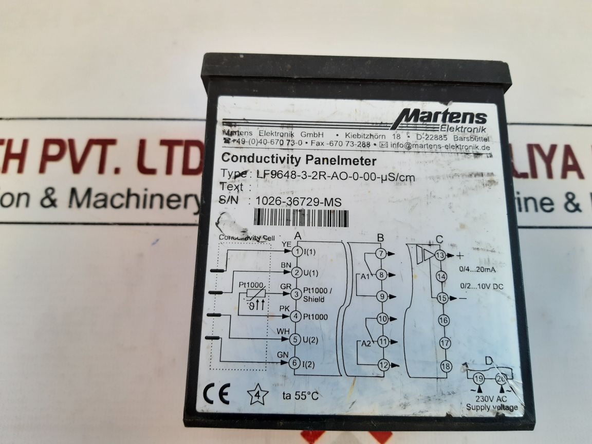Martens Lf9648-3-2R-ao-0-00-µS/Cm Conductivity Panel Meter