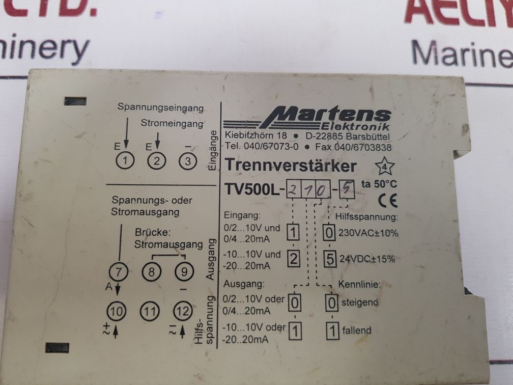 Martens Tv500L Trennverstarker/ Isolating Amplifier Tv500L-270-5