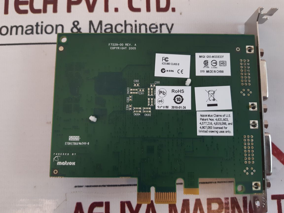 Matrox F7229-00 Rev.A Video Memory Dual Display Video Card Mgi G55-mdde32F