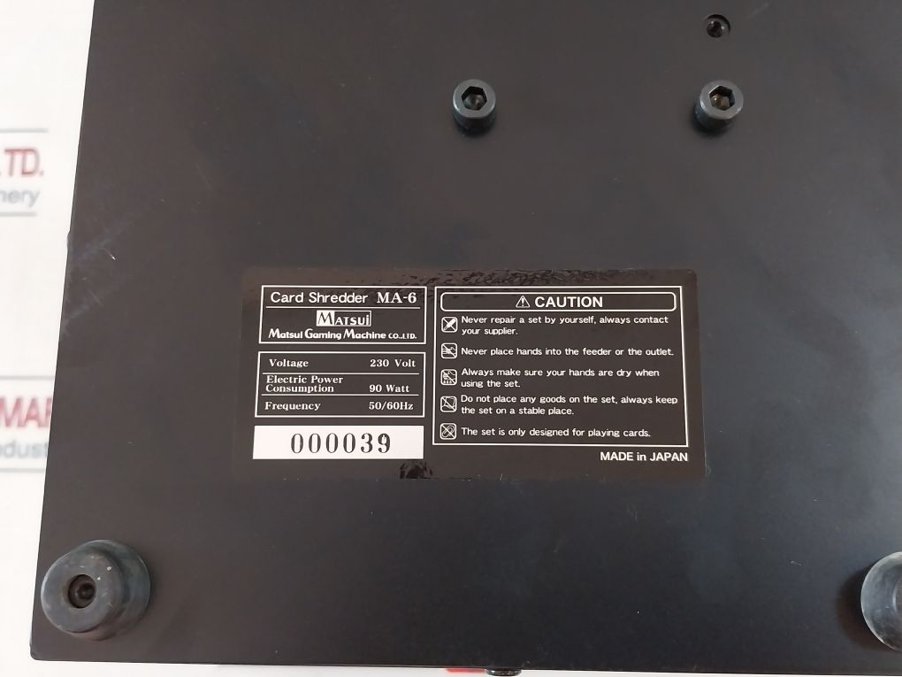 Matsui Ma-6 Card Shredder