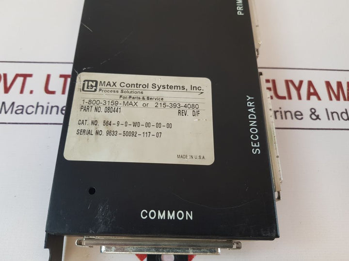 Max Control Systems 080441 Rev. D/F