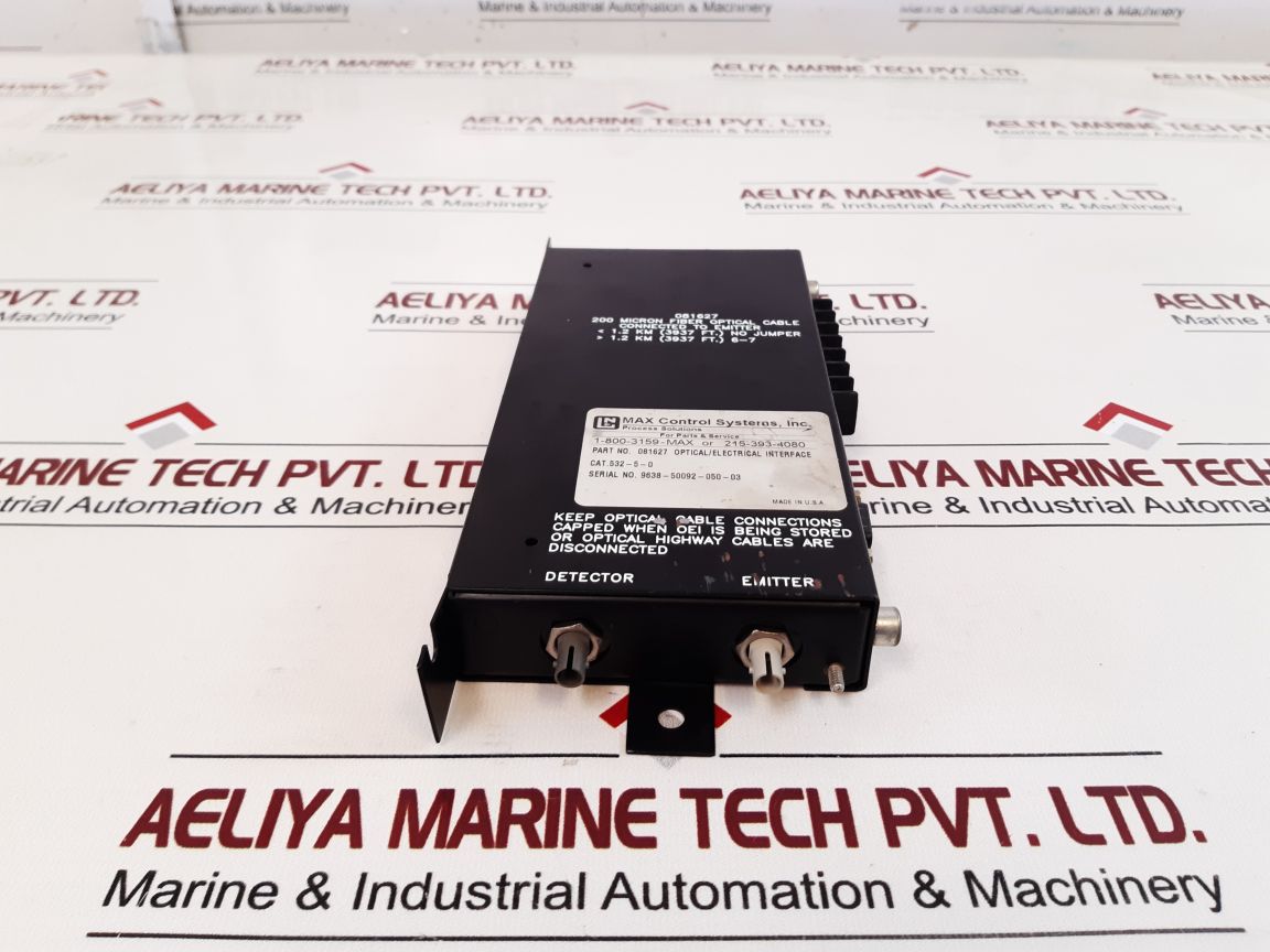 Max Control Systems 1-800-3159-max+215-393-4080 Optical/Electrical Interface