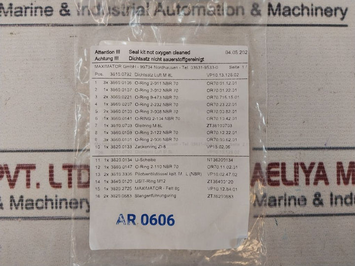 Maximator 3610.0792 Seal Kit For Air Drive