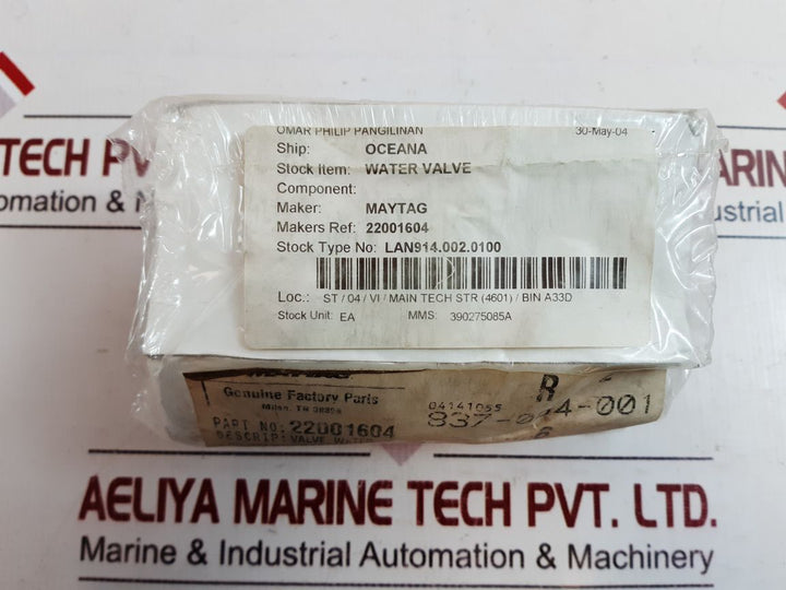Maytag 22001604 Valve