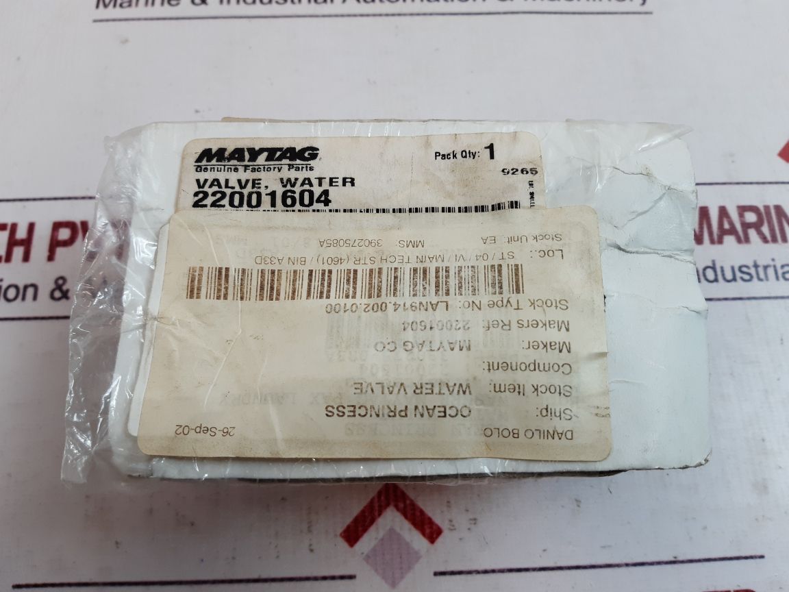Maytag 22001604 Water Valve