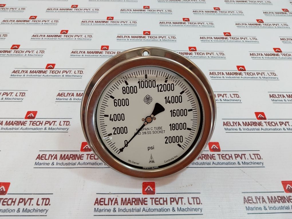 Mc Daniel Cs23025-04-b Pressure Gauge 20K Psi/Bar Panel Mount