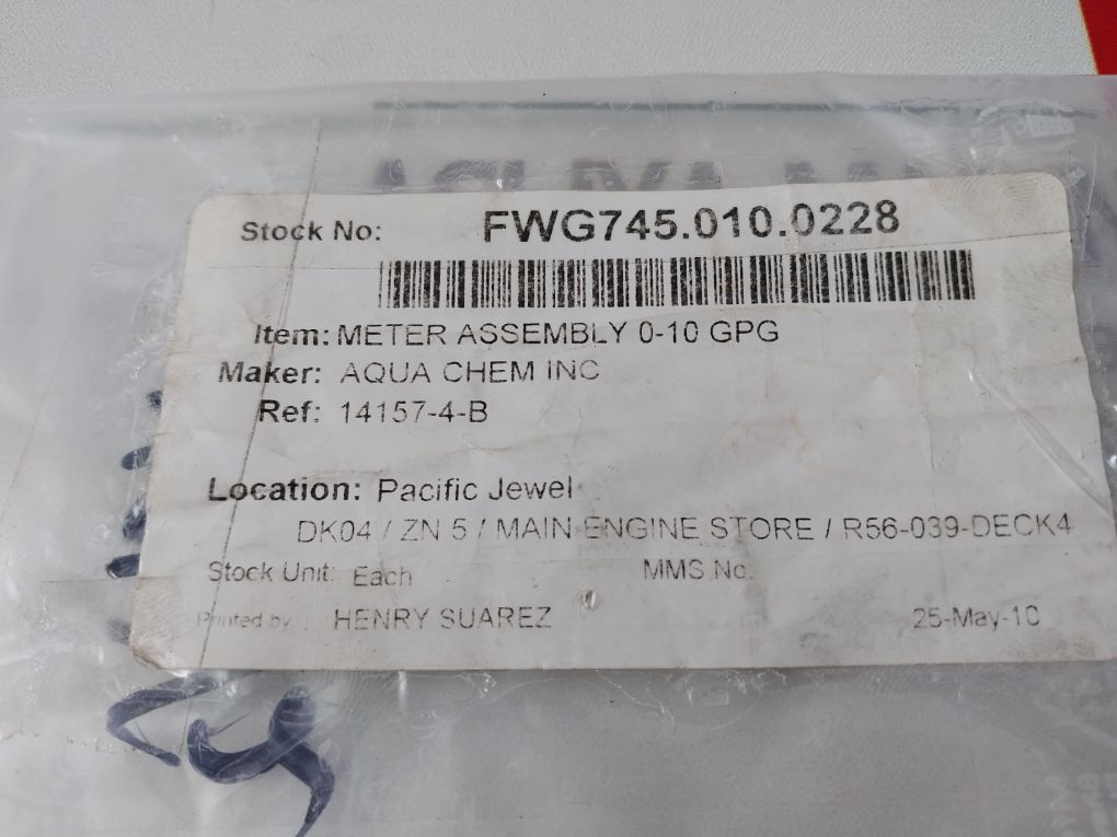 Mcnab Gpg 14157-4-b Meter Assembly
