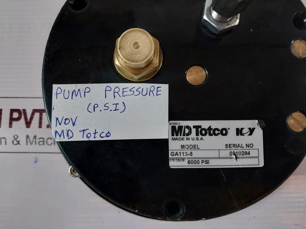 Md Totco Ga113-6 Nov-national Oilwell Varco Pressure Gauge