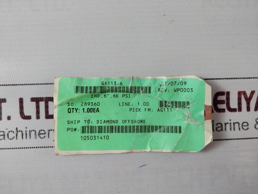 Md Totco Ga113-6 Nov-national Oilwell Varco Pressure Gauge