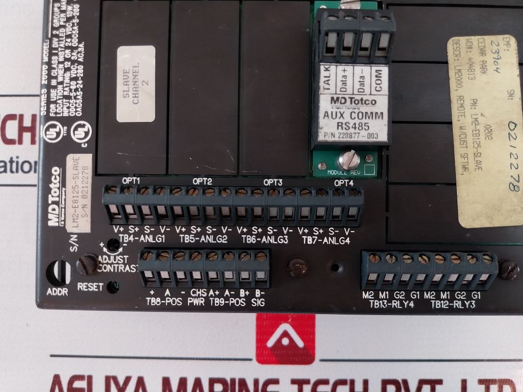 Md Totco Lm-e8125-slave Series 2000 Display Panel (Not Working)