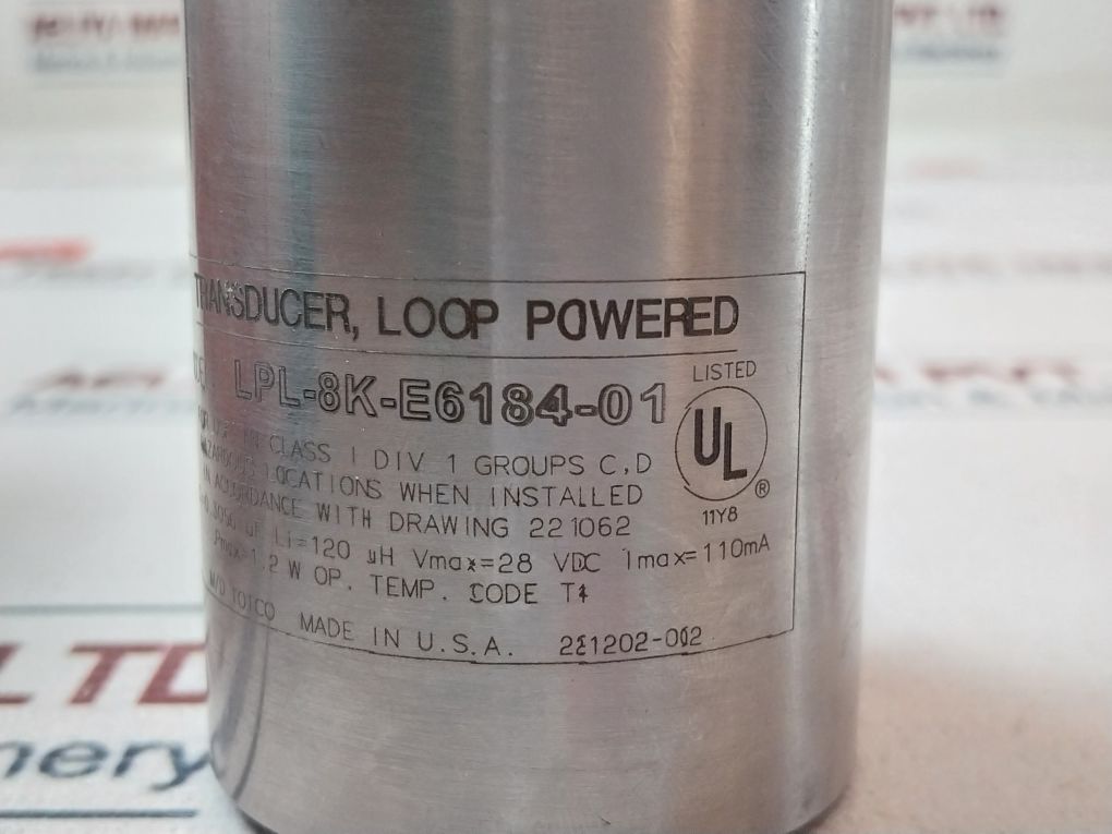 M/D Totco Lpl-8K-e6184-01 Loop Powered Transducer