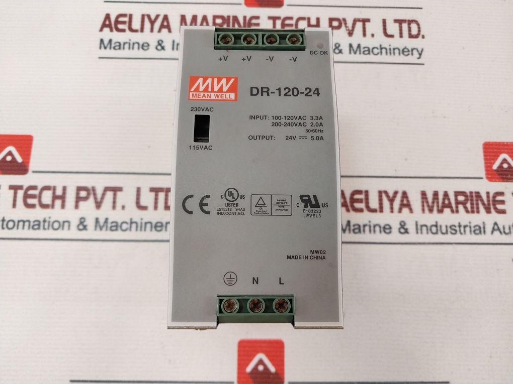 Mean Well Dr-120-24 Ac/Dc Din Rail Power Supply