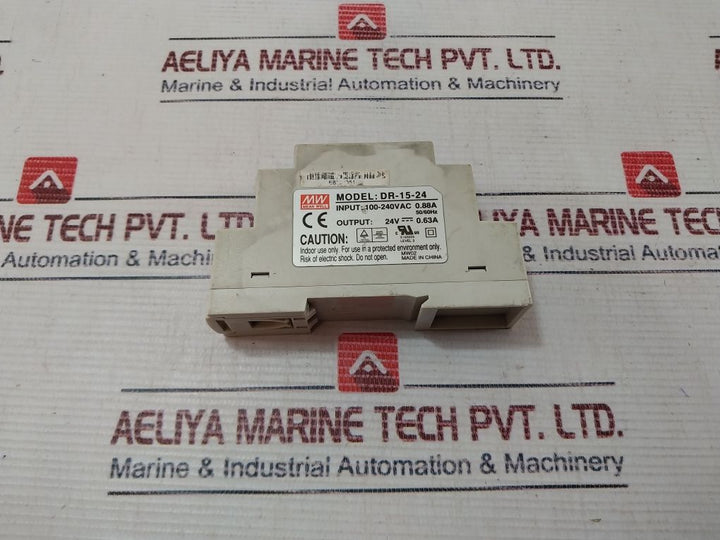 Mean Well Dr-15-24 Din Rail Power Supply 100-240Vac 0.88A 50/60 Hz