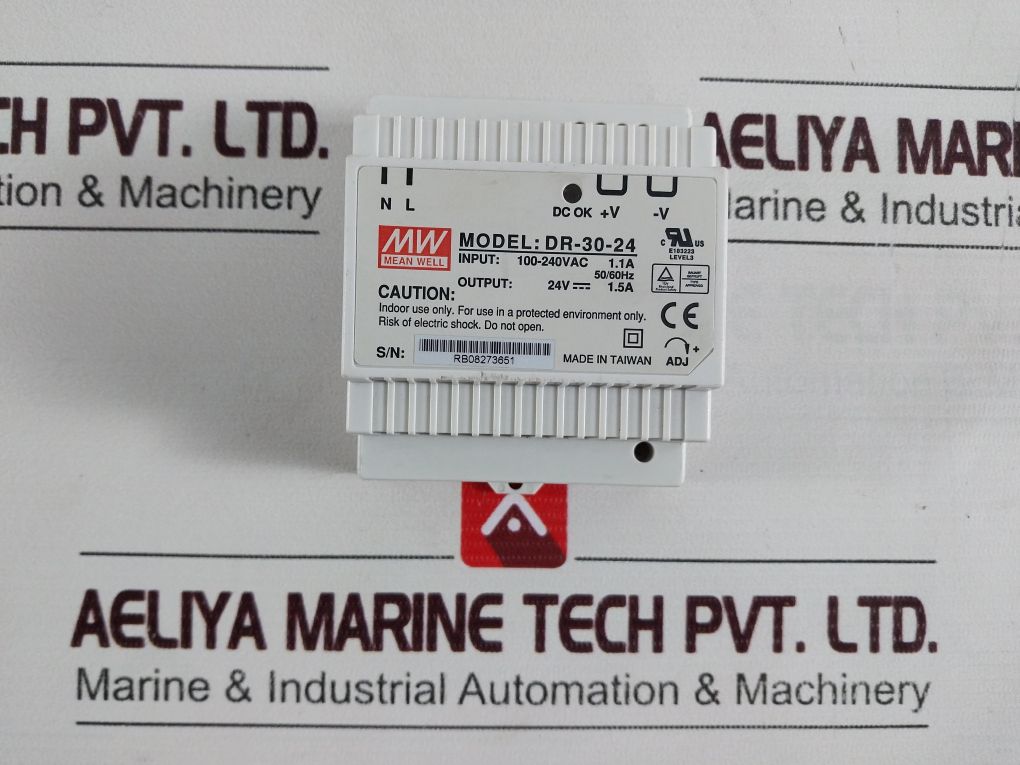 Mean Well Dr-30-24 Power Supply Input 100-240Vac 1.1A