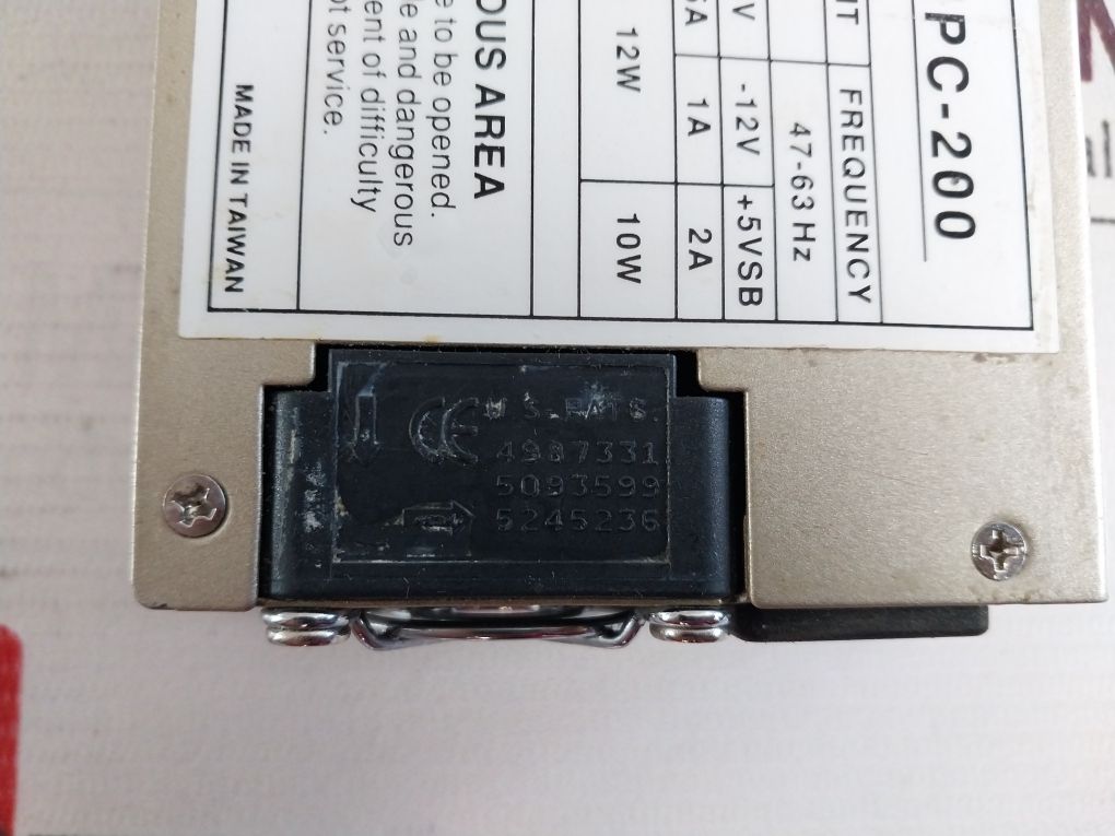 Mean Well Ipc-200 Ac To Dc Power Supply 3.5A 47-63Hz