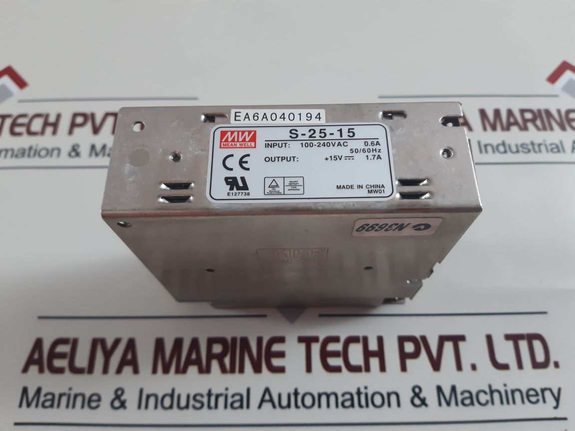 Mean well s-25-15 power supply 100-240vac 0.6a