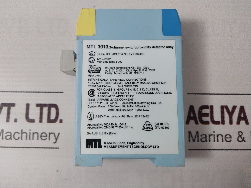 Measurement Technology Mtl3013 2-channel Switch/Proximity Detector Relay 250V