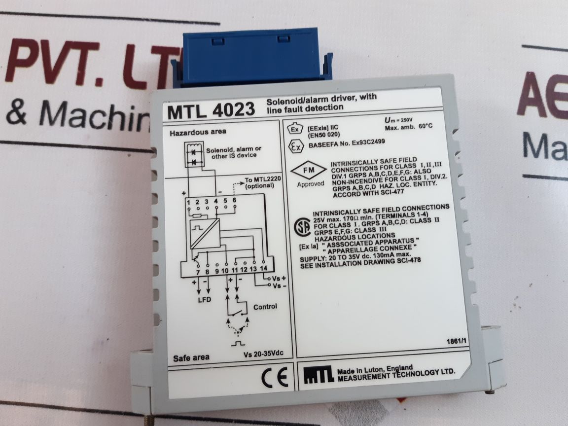 Measurement Technology Mtl4023 Solenoid Alarm Driver