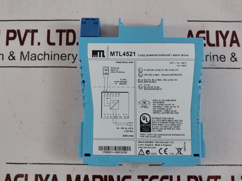 Measurement Technology Mtl4521 Loop Powered Solenoid/Alarm Driver 