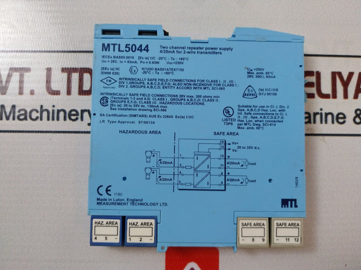 Measurement Technology Mtl5044 Two Channel Repeater Power Supply Module