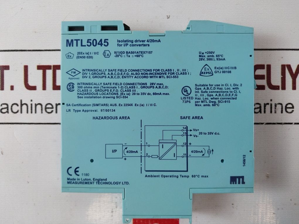 Measurement Technology Mtl5045 Isolating Driver 4/20Ma