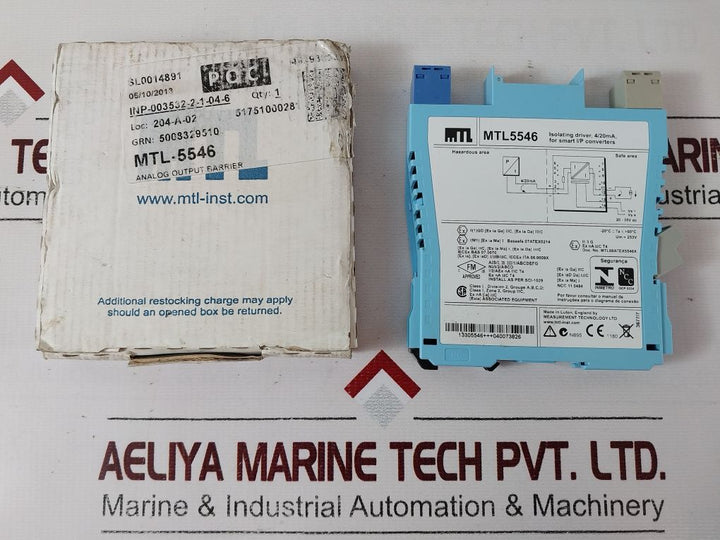 Measurement Technology Mtl5546 Isolating Driver 4/20Ma