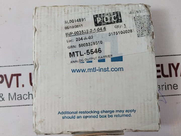 Measurement Technology Mtl5546 Isolating Driver 4/20Ma