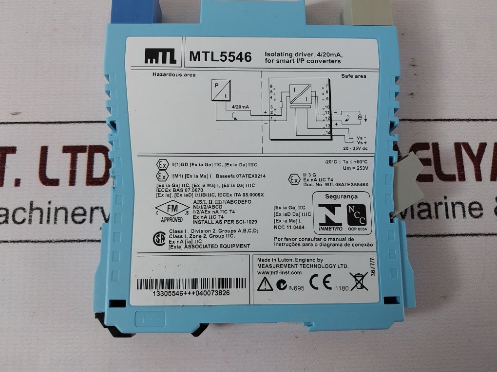 Measurement Technology Mtl5546 Isolating Driver 4/20Ma