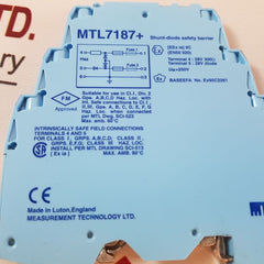 Measurement Technology Mtl7187+ Shunt-diode Safety Barrier
