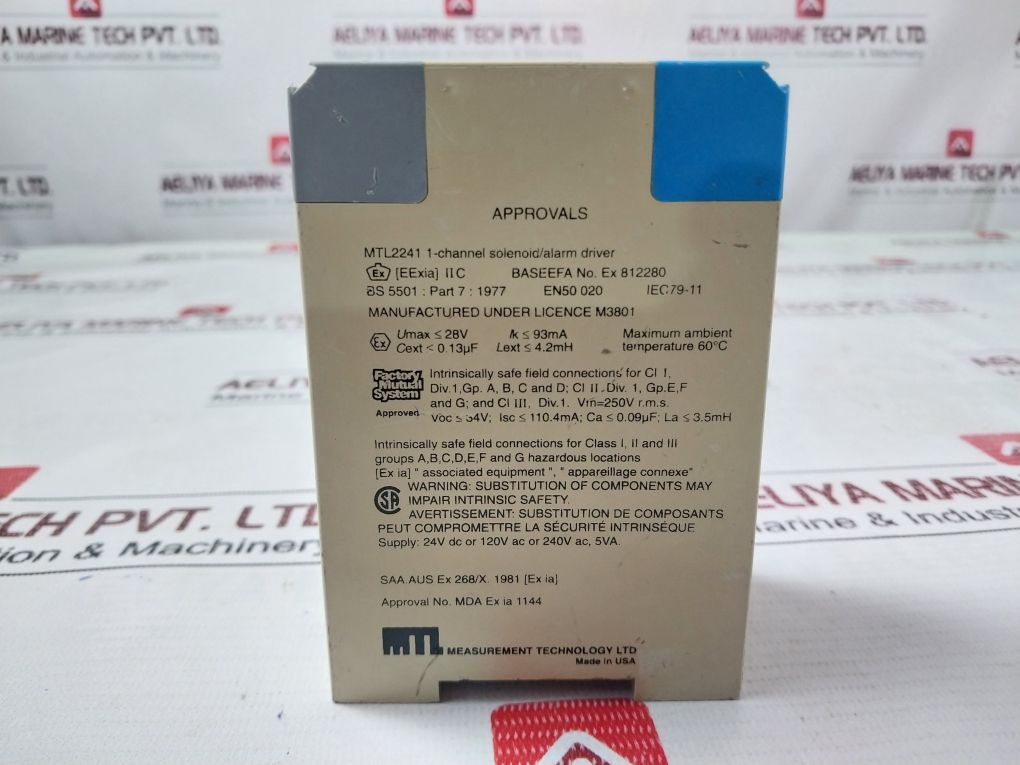 Measurement Technology Mtl 2241 Solenoid Alarm Driver Module