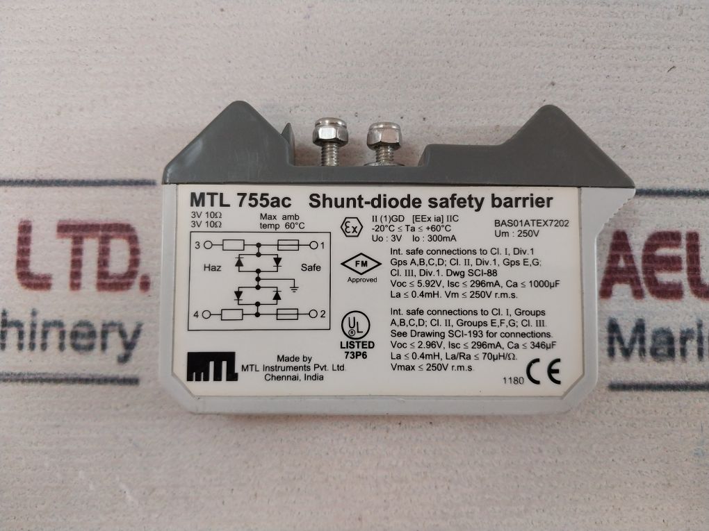 Measurement Technology Mtl 755Ac Shunt-diode Safety Barrier 3V 10Ω