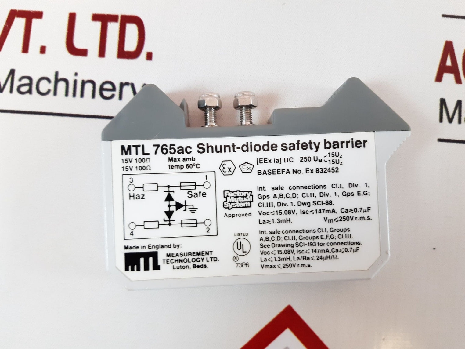 Measurement Technology Mtl 765Ac Shunt-diode Safety Barrier