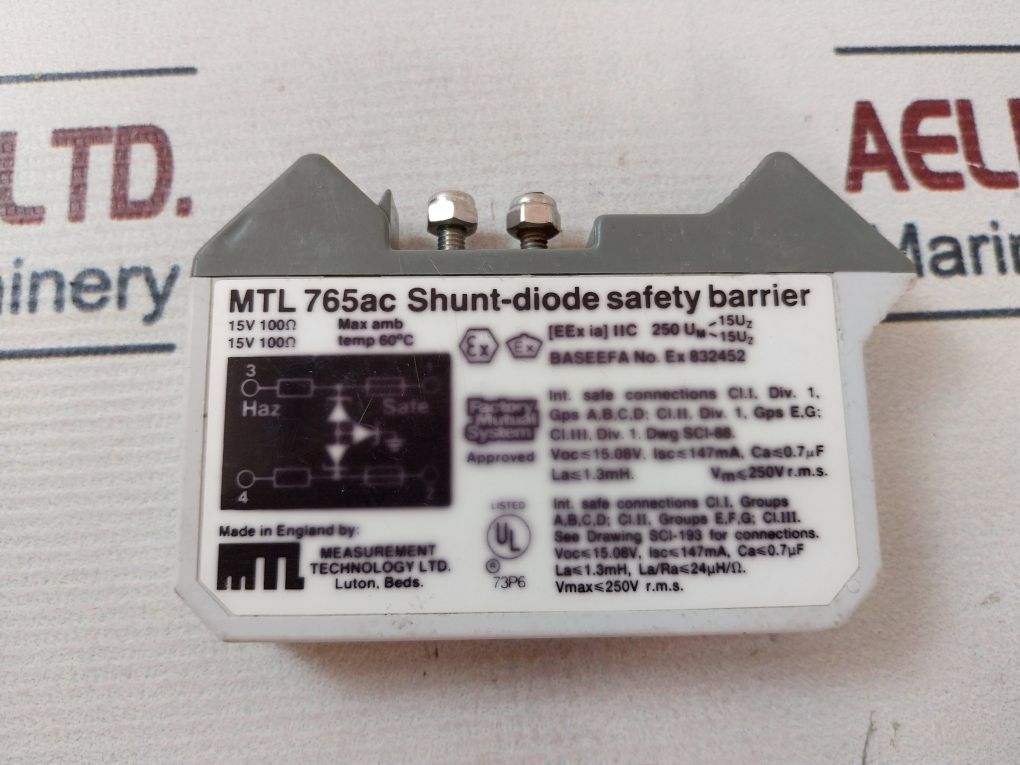 Measurement Technology Mtl 765Ac Shunt-diode Safety Barrier 15V 100ω