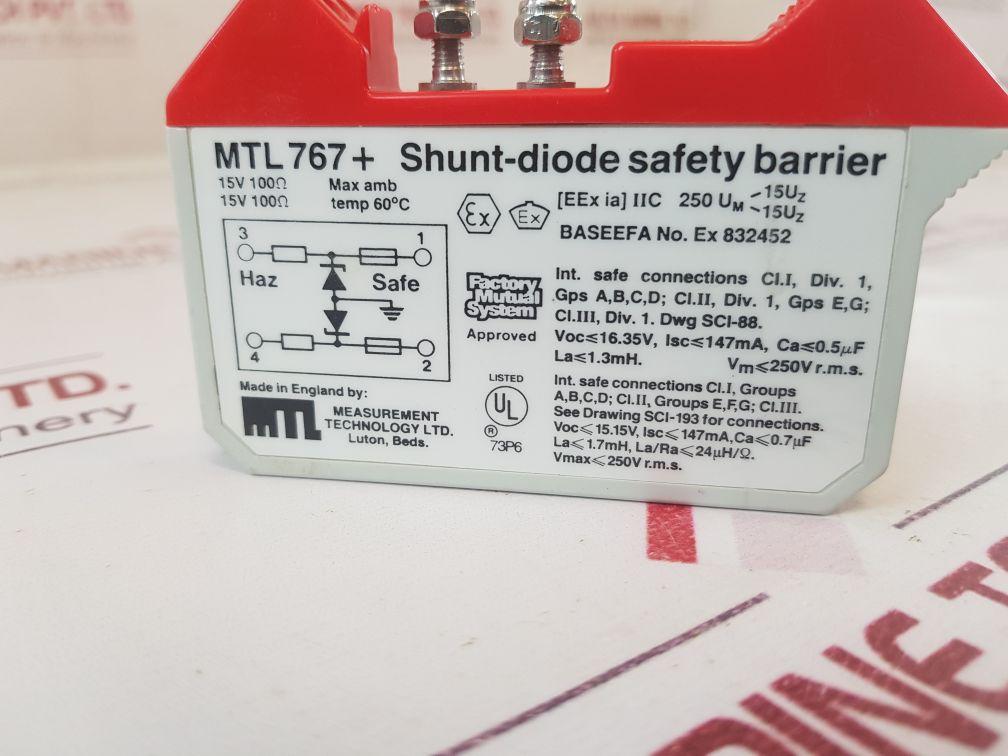 Measurement Technology Mtl 767+ Shunt-diode Safety Barrier 15V
