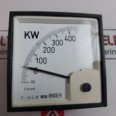 Meco-v Mi96 Analog Panel Meter -90 To 400 Kw