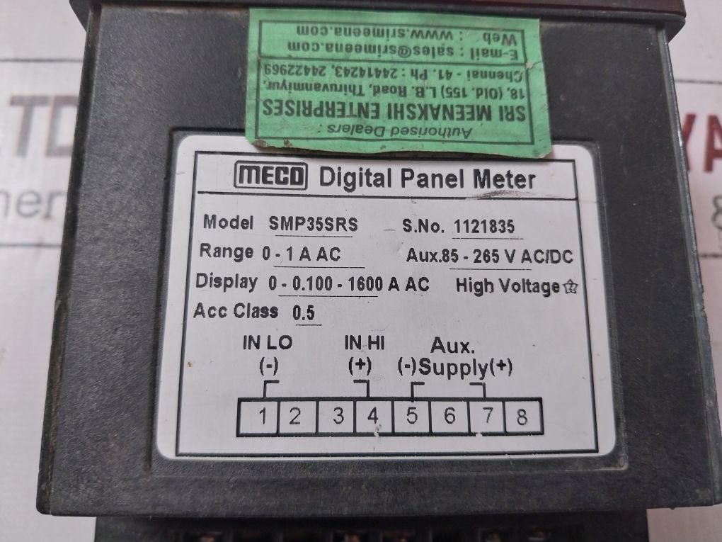 Meco Smp35Srs Digital Panel Meter 0-1A Ac